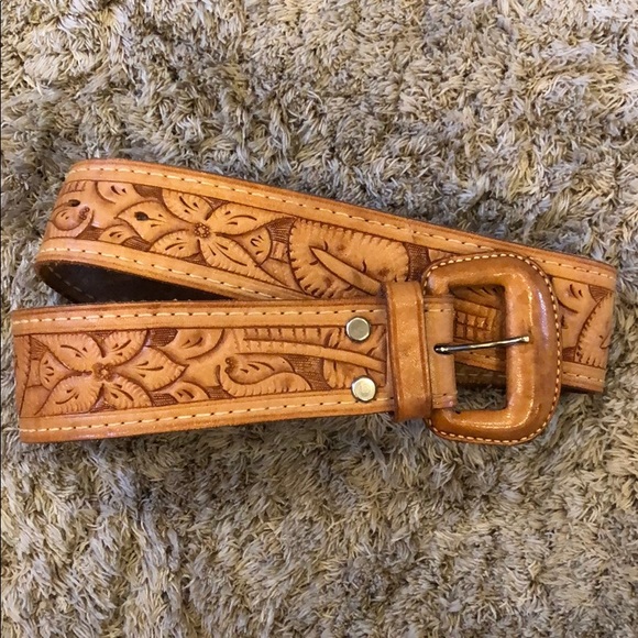 carved leather belt